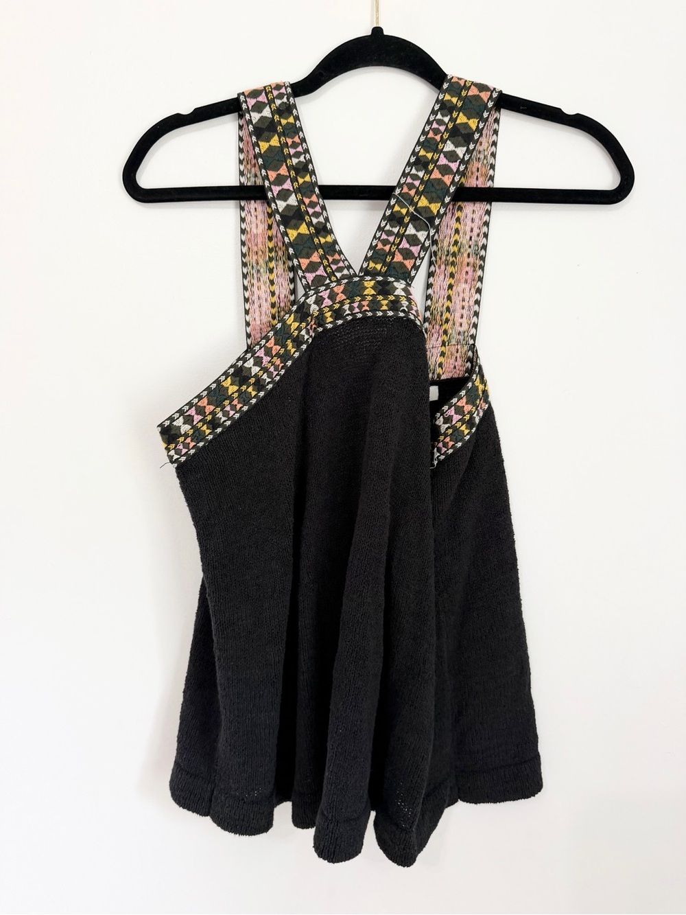 Madewell Women Black Embroidered Swing Toss On Easy Sweater Tank Top medium